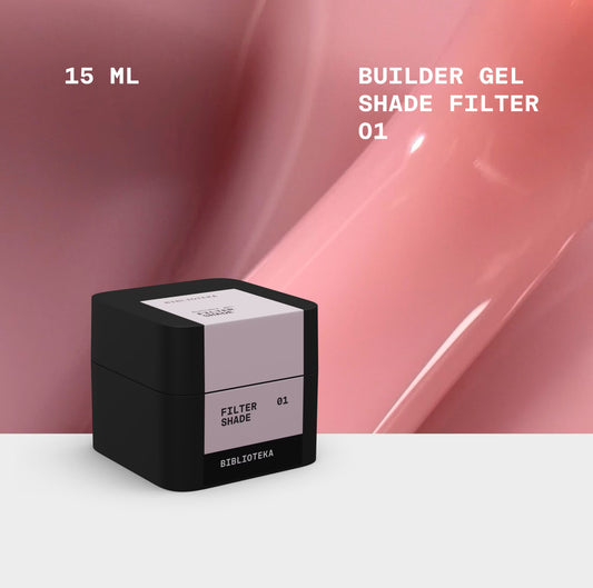 BIBLIOTEKA Builder Gel № 01 Shade FILTER – Cool Pink-Beige, 15 ml