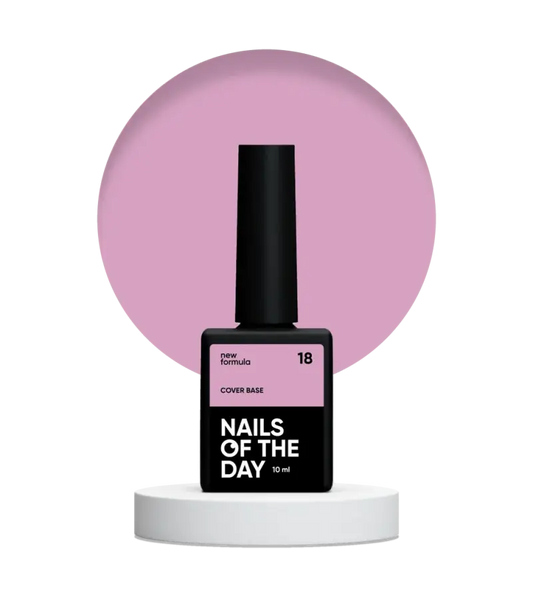 Nailsoftheday Cover base NEW Formula 18 — pink camouflage base coat for nails, 10 ml