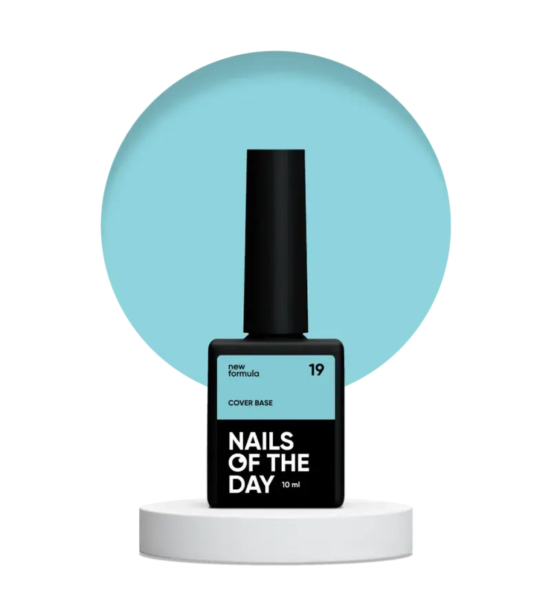 Nailsoftheday Cover base NEW Formula 19 — ніжно-блакитне камуфлююче базове покриття для нігтів, 10 мл