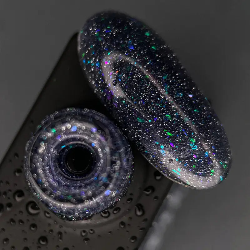 NAILSOFTHENIGHT Reflective base 02 - камуфлююча світловідбиваюча основа з шиммером (блакитні та блакитні блискітки), 10 мл