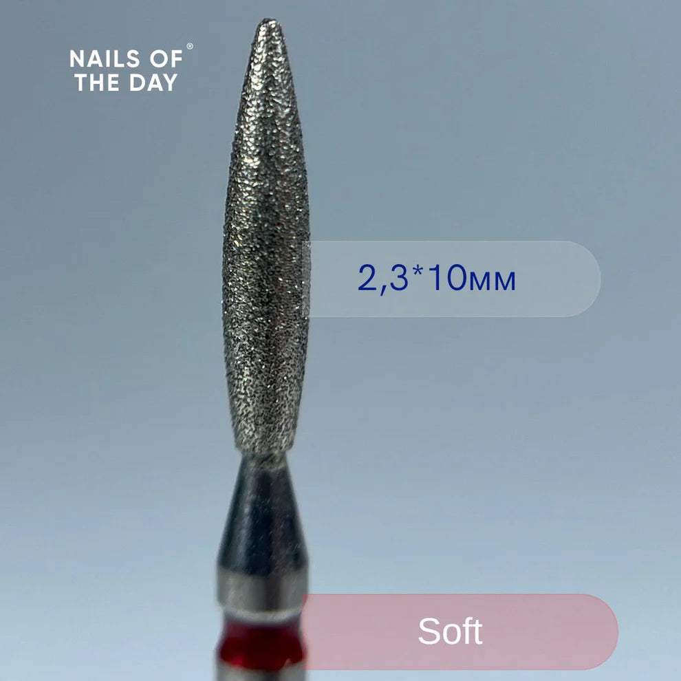 Nailsoftheday Nail Bit Red diamond flame- 2.3*10 mm