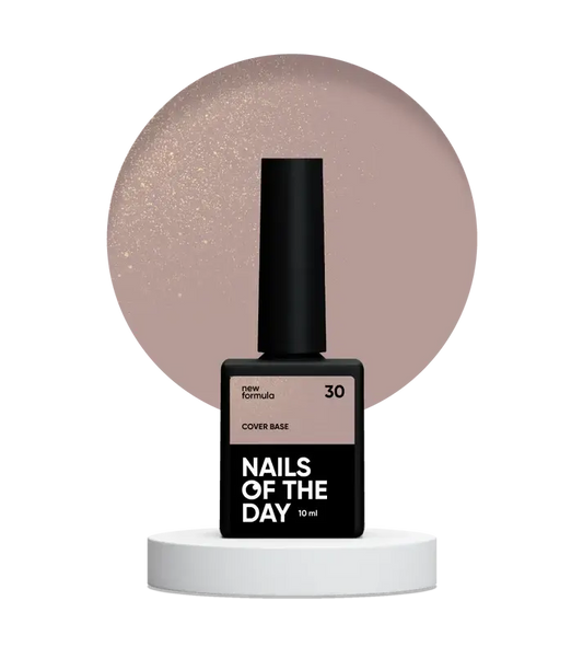 Nailsoftheday Cover base NEW Formula 30 - natural nude with golden shimmer,  base coat for nails, 10 m