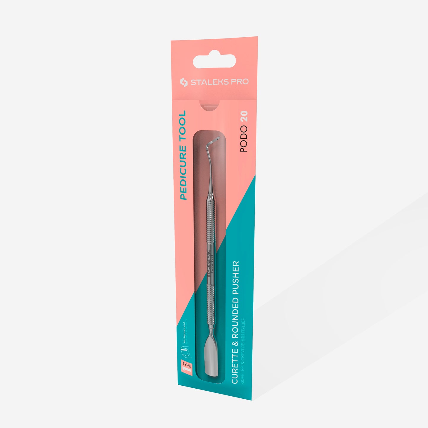 STALEKS Podology curette PODO 20 TYPE 1 (curette and rounded wide pusher)