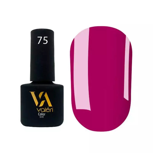 Valeri Nail gel polish No75 (bright fuchsia, enamel), 6 ml