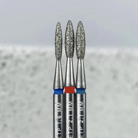 Diamond nail drill bit Staleks, shape “Flame safe” blue (diameter 1.6 mm)
