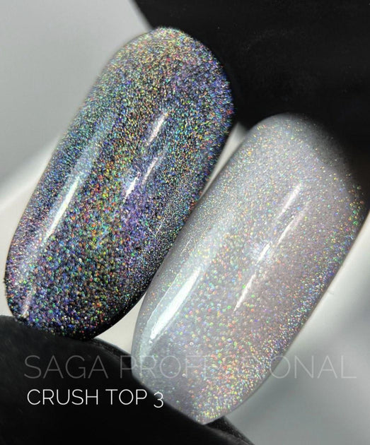 SAGA CRUSH (transparent with holographic shimmer, cat's eye) 10ml - No3