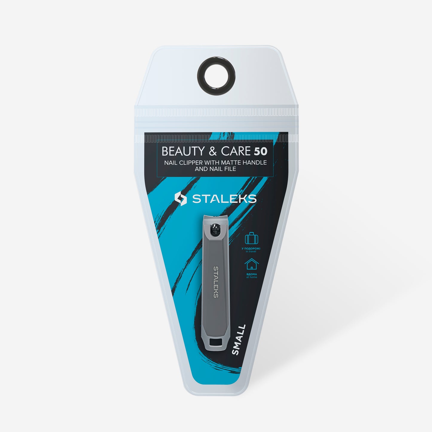 STALEKS Nail clipper small with matte handle and nail file BEAUTY & CARE 50 (KBC-50)
