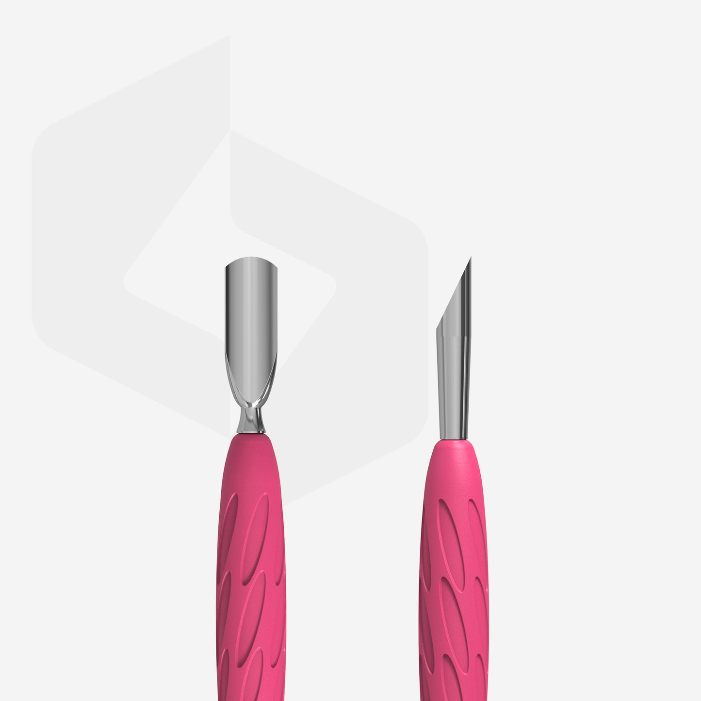 STALEKS Manicure pusher Gummy with silicone handle UNIQ 10 TYPE 2 (rounded narrow and beveled pusher)