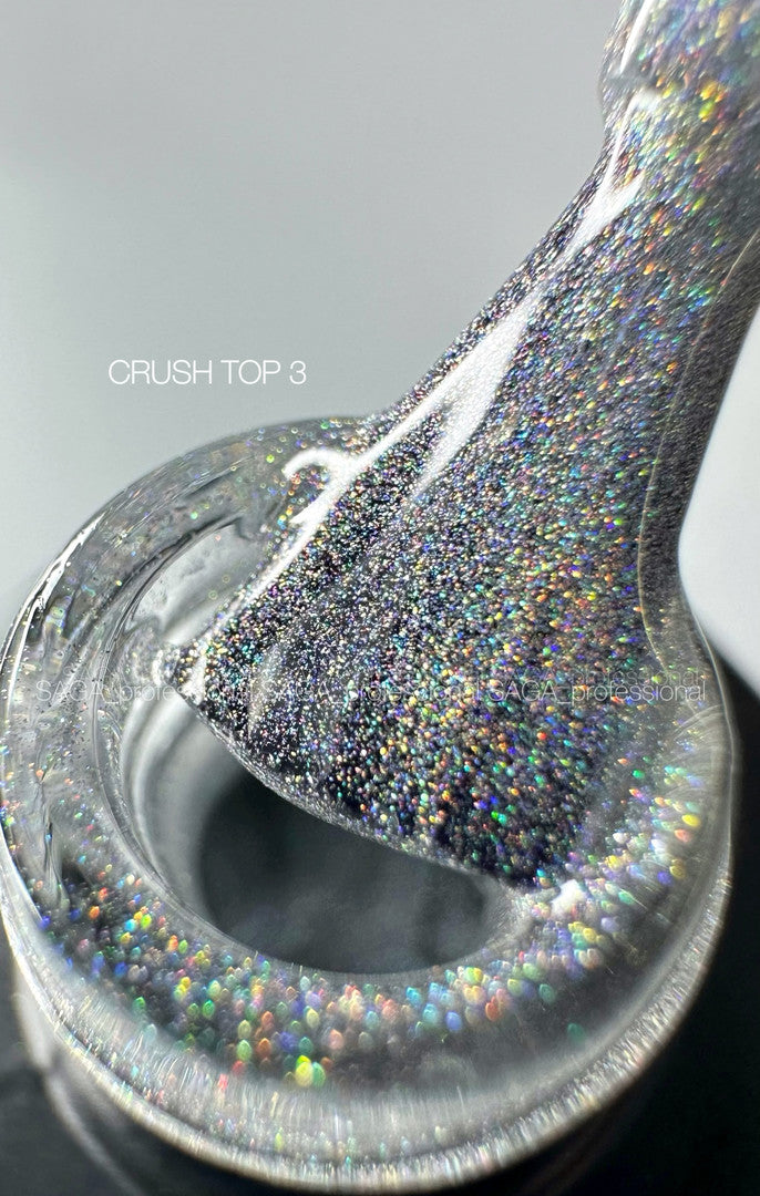 SAGA CRUSH (transparent with holographic shimmer, cat's eye) 10ml - No3