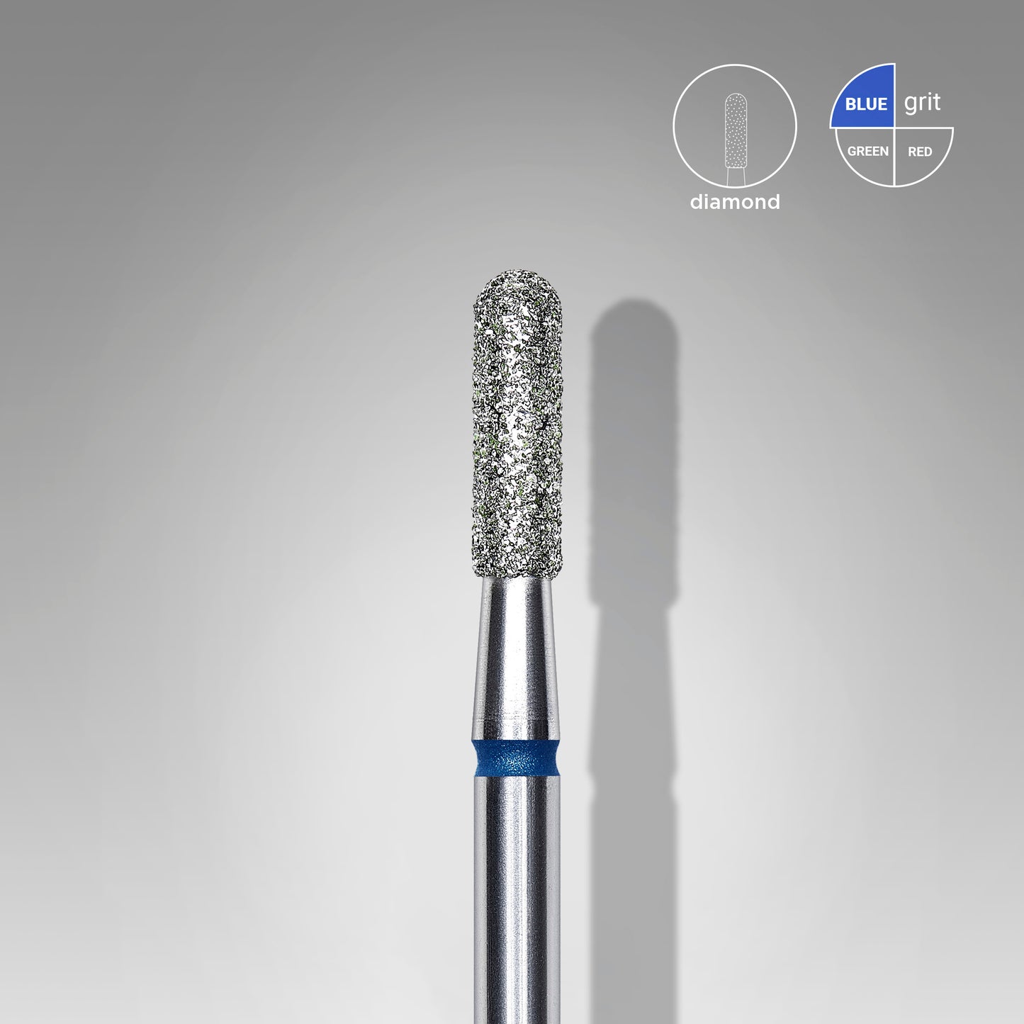 STALEKS Diamond nail drill bit rounded cylinder blue EXPERT head diameter 2,3 mm / working part 8 mm