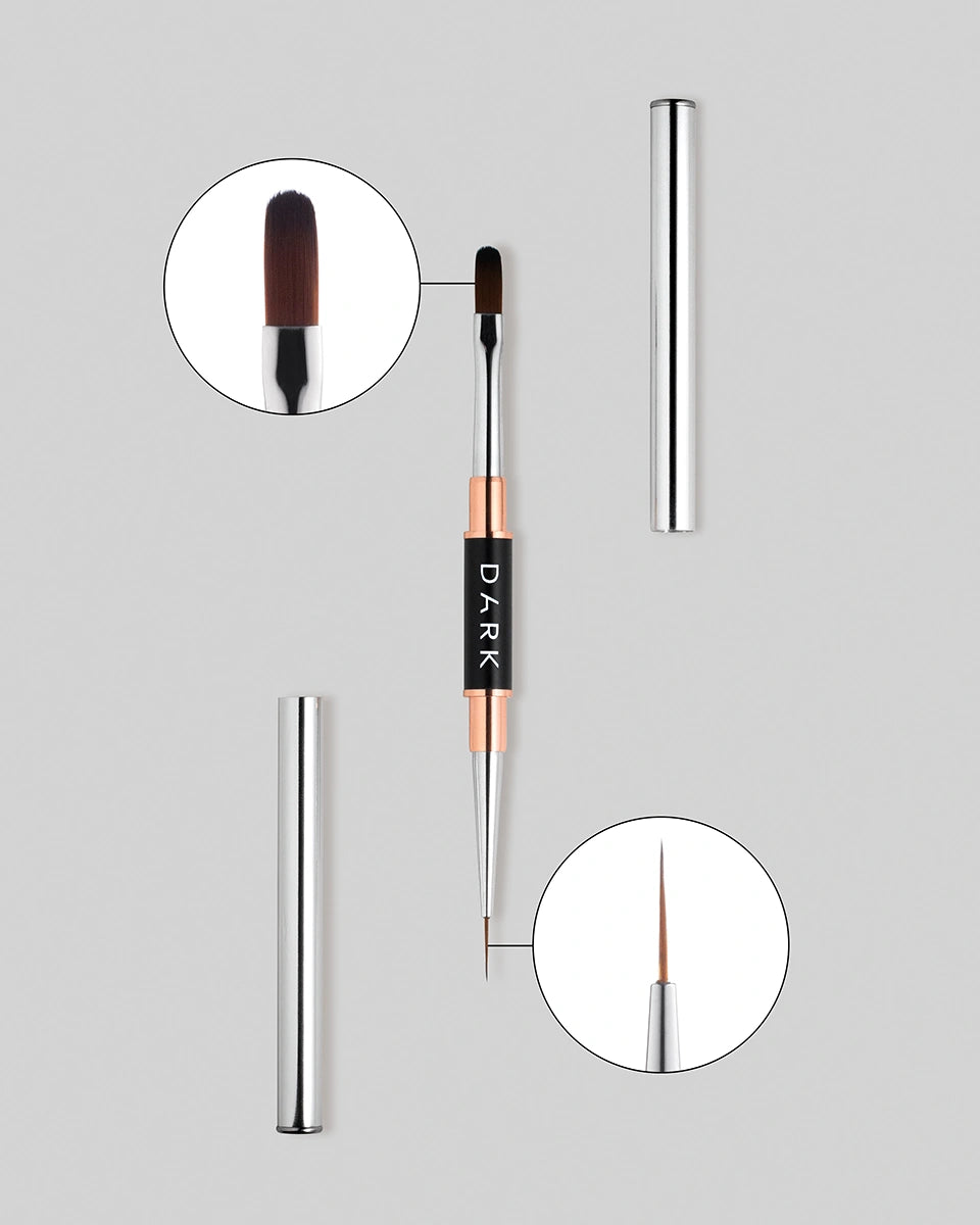 DARK Double-sided brush (liner 10 mm rounded gel 12 mm) (updated design) - All Pro Beauty