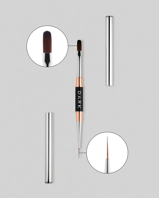 DARK Double-sided brush (liner 10 mm rounded gel 12 mm) (updated design) - All Pro Beauty