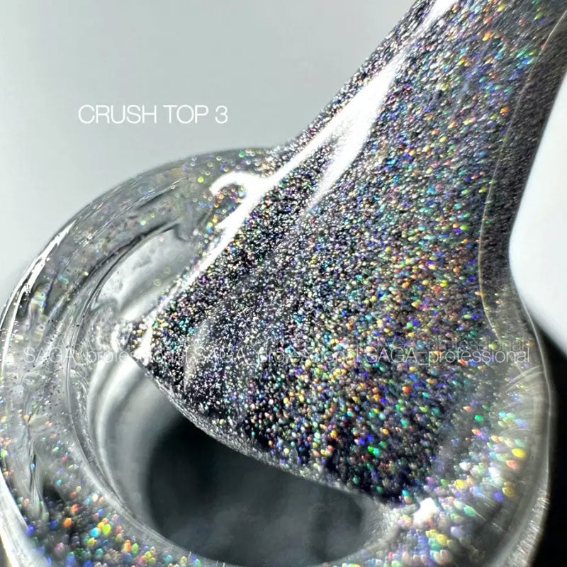 SAGA CRUSH (transparent with holographic shimmer, cat's eye) 10ml - No3