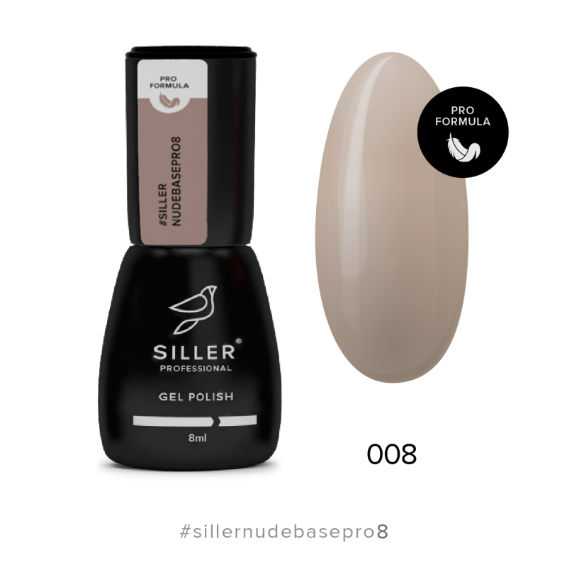 Siller Nude Base Pro No8 (8ml,15ml,30ml) — 8ml - All Pro Beauty