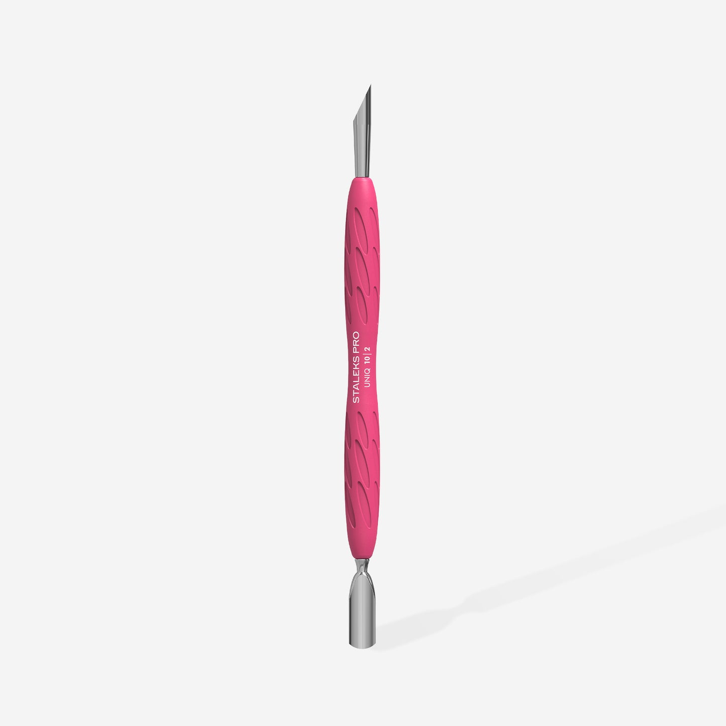 STALEKS Manicure pusher Gummy with silicone handle UNIQ 10 TYPE 2 (rounded narrow and beveled pusher)