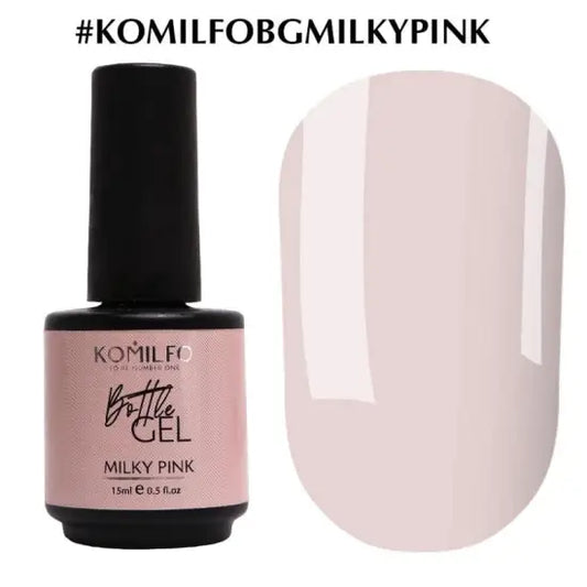 Komilfo Bottle Gel  Milky Pink with brush, 15 ml