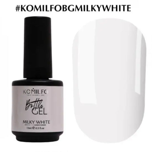 Komilfo Bottle Gel Milky White Intense with a brush, 15 ml