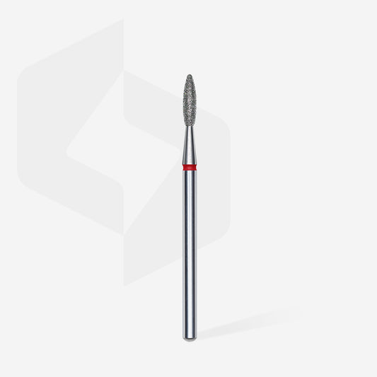 STALEKS Diamond nail drill bit flame red EXPERT head diameter 2,1 mm / working part 8 mm
