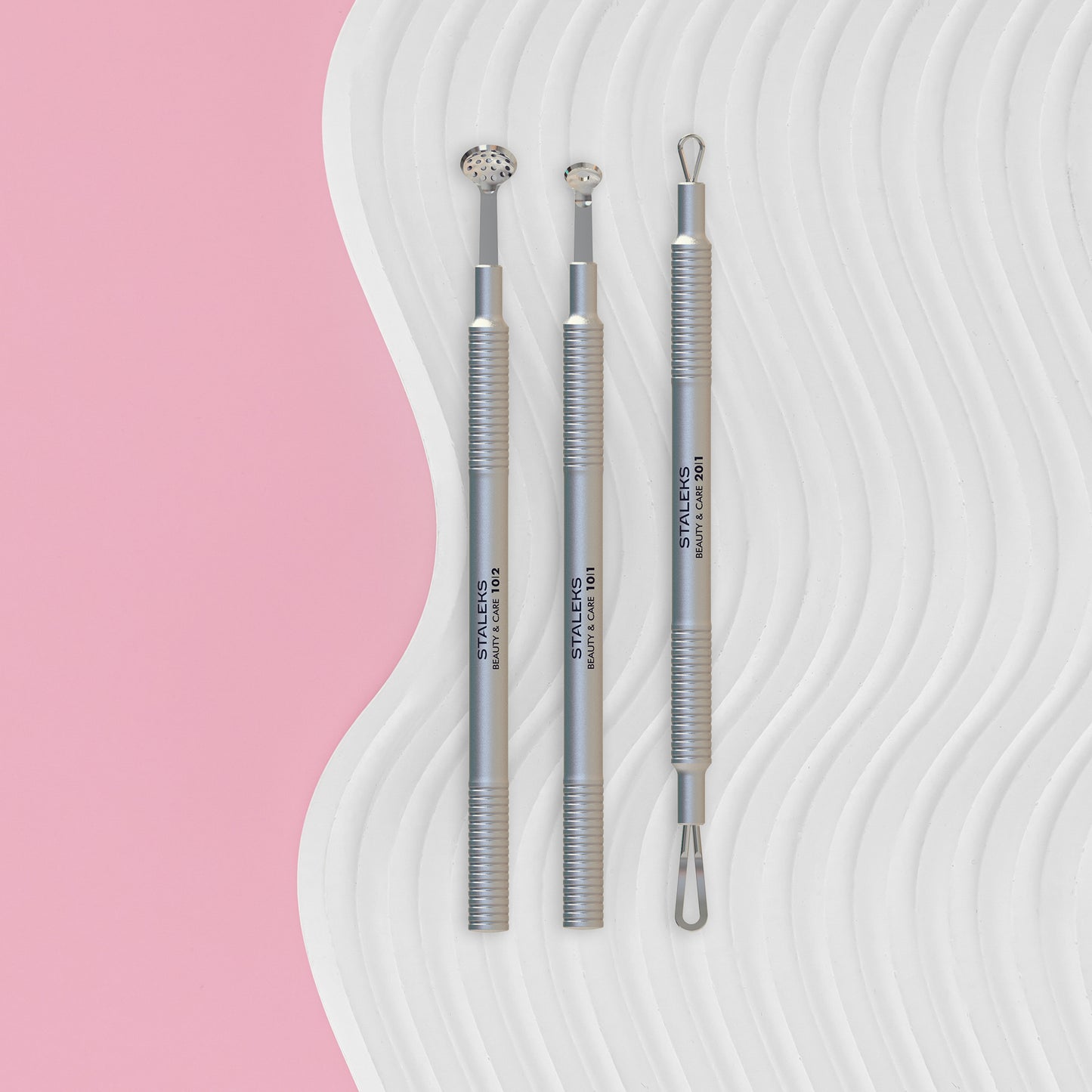 STALEKS Cosmetology toolset “Clean Skin” BEAUTY & CARE 30 (Uno spoon, round tool with 19 holes and double-ended loop) ZBC-30