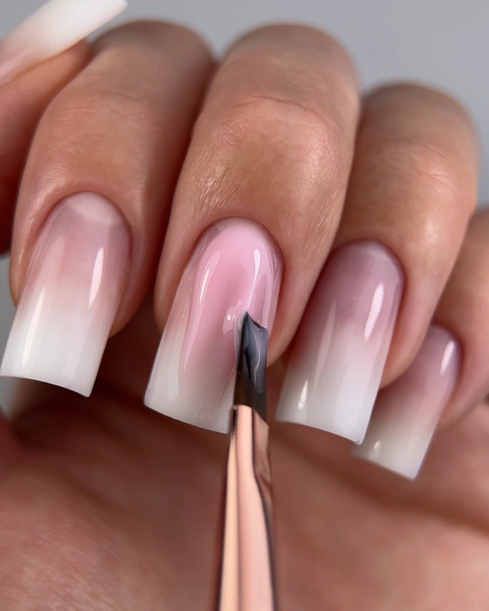 DARK double-sided brush beige (liner 11 mm flat square gel 9 mm) - All Pro Beauty