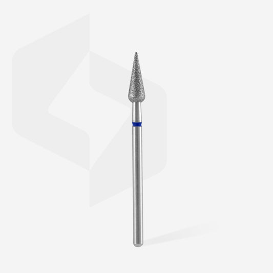 STALEKS Diamond nail drill bit pointed pear blue EXPERT head diameter 4 mm / working part 12 mm