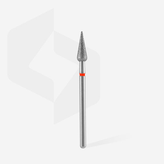STALEKS Diamond nail drill bit pointed pear red EXPERT head diameter 4 mm / working part 12 mm