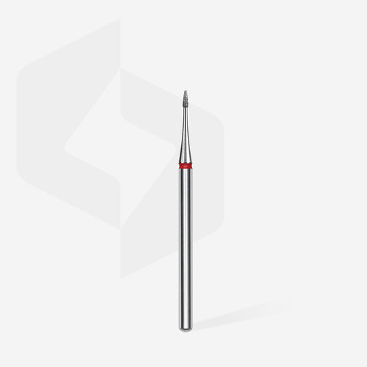 STALEKS Diamond nail drill bit flame mini red EXPERT head diameter 1 mm / working part 3 mm