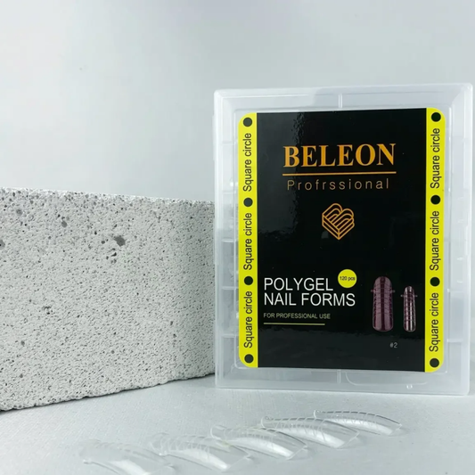 Upper molds of TM BELEON for nail extension #2 Square circle in a container, 120 pcs.