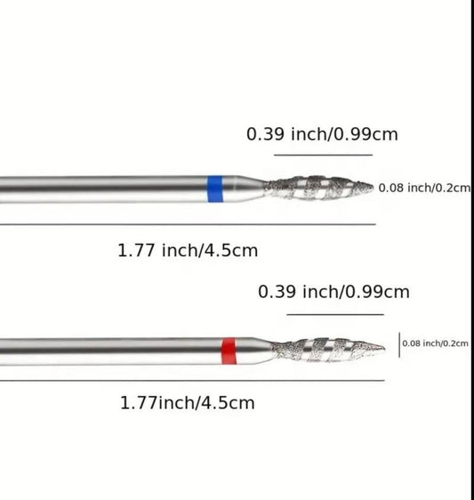 Nail drill  bit diamond Tornado Flame (blue, red) — red