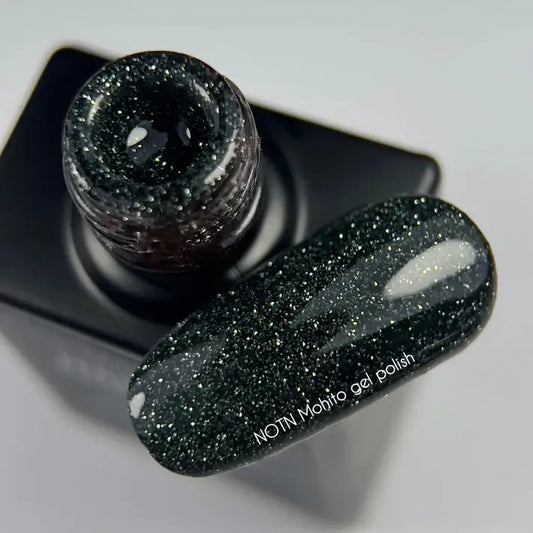 NAILSOFTHENIGHT Mohito gel polish — rich dark green reflective gel polish, 10 ml