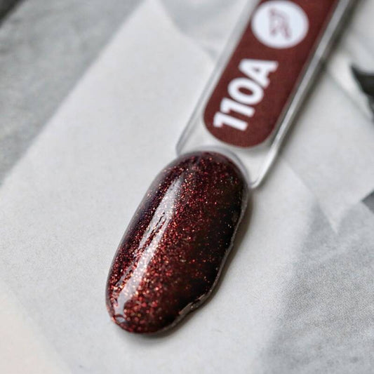 Gel polish Siller No.110A/ginger-brown with microglitter/ (8ml) - All Pro Beauty
