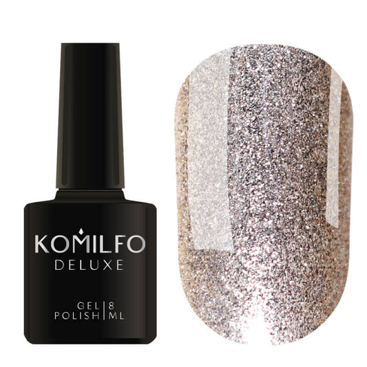 Komilfo DeLuxe Series G010 Gel polish  (white gold, microglitter), 8 ml