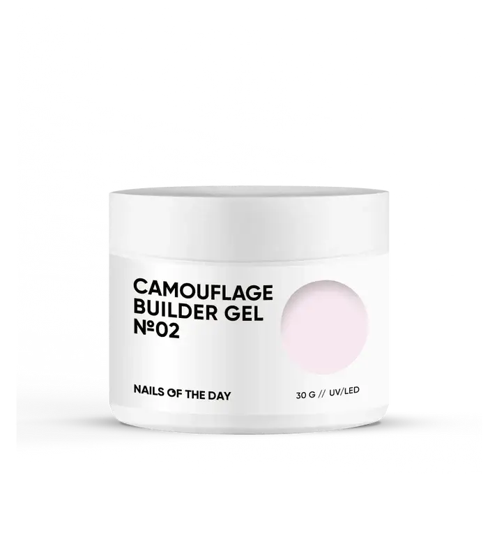 NAILSOFTHEDAY Camouflage builder gel 02 — pale pink camouflage builder gel for nails, 30 g