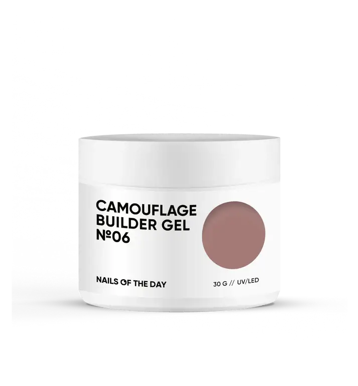 NAILSOFTHEDAY Camouflage builder gel 06 — коричневий камуфлюючий будівельний гель для нігтів, 30 г