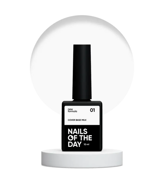 Nailsoftheday Cover base NEW Formula milk 01 — translucent cold-milk camouflage base coat for nails, 10 ml