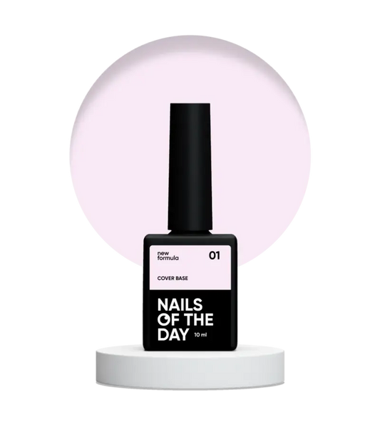 Nailsoftheday Cover base NEW Formula 01 — light pink camouflage base coat for nails, 10 ml