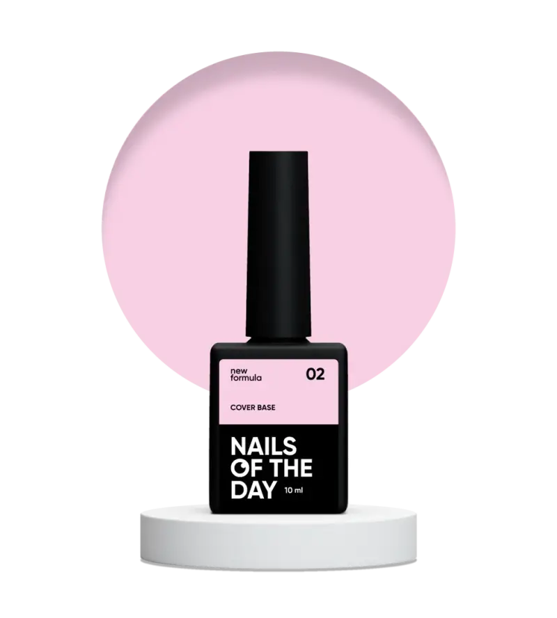 Nailsoftheday Cover base NEW Formula 02 — рожево-нюдове камуфлююче базове покриття для нігтів, 10 мл