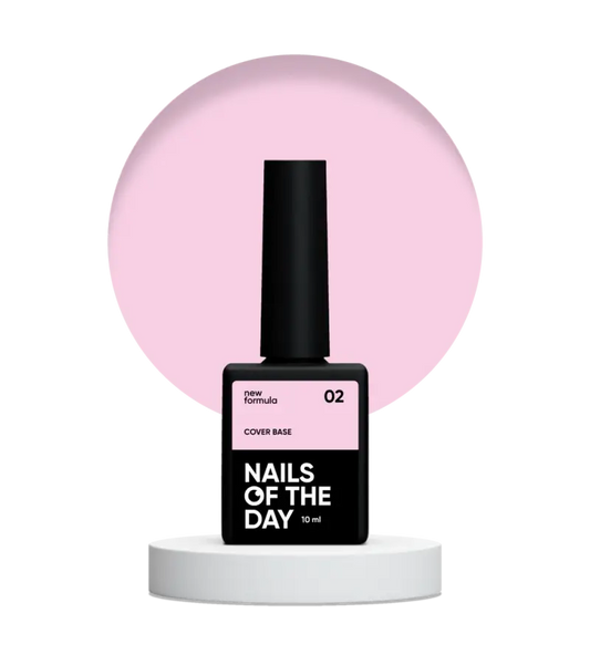 Nailsoftheday Cover base NEW Formula 02 — pink-nude camouflage base coat for nails, 10 ml