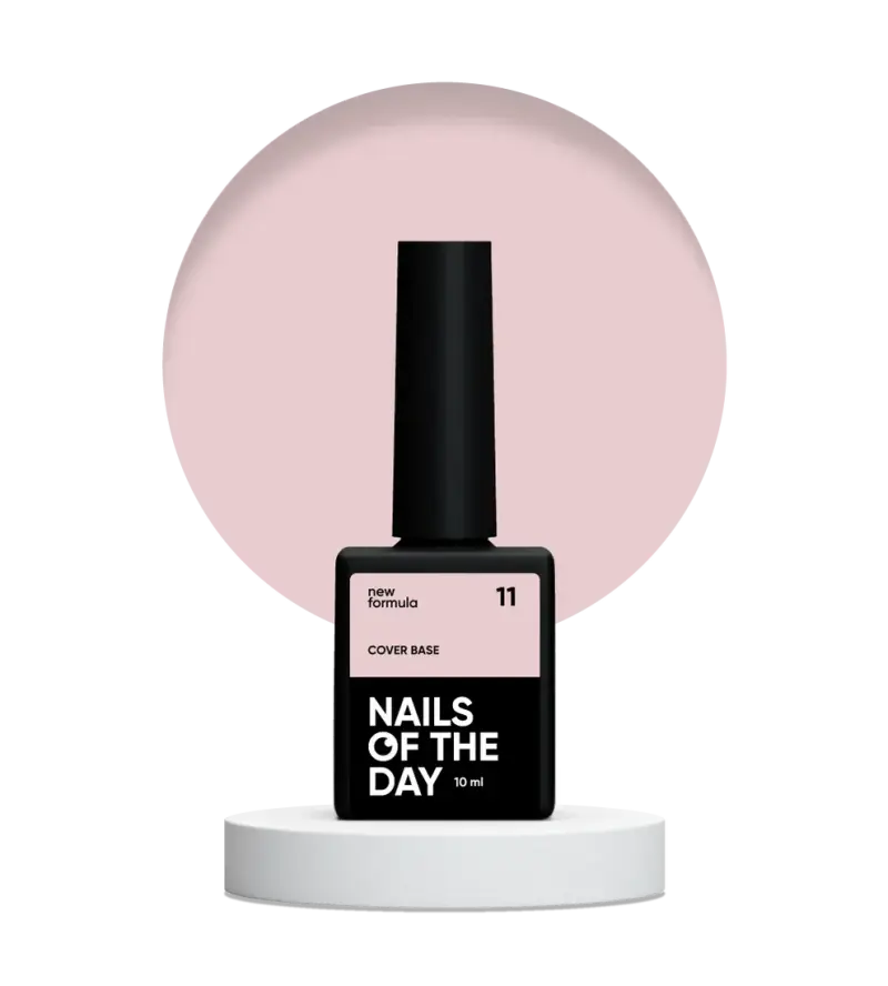 Nailsoftheday Cover base NEW Formula 11 — semi-transparent gentle nude camouflage base coat for nails, 10 ml