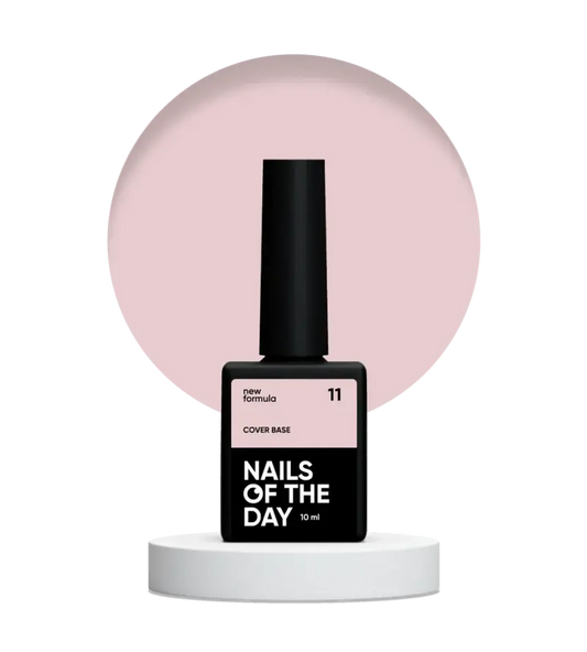 Nailsoftheday Cover base NEW Formula 11 — semi-transparent gentle nude camouflage base coat for nails, 10 ml