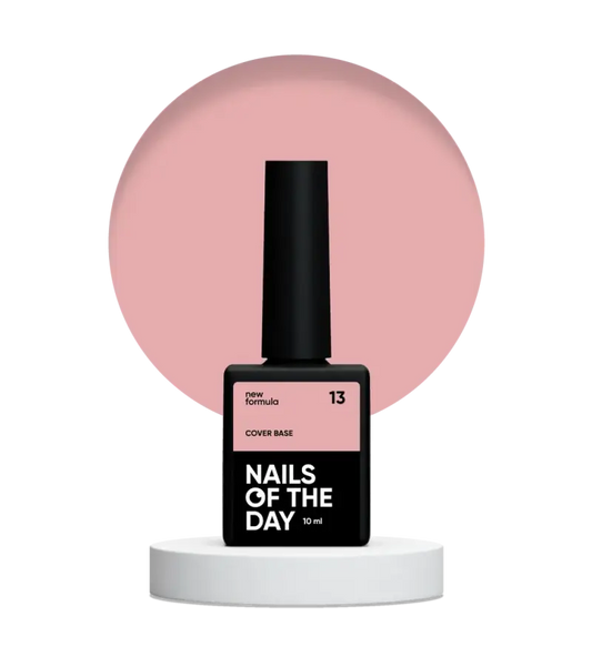 Nailsoftheday Cover base NEW Formula 13 — pink-nude camouflage base coat for nails, 10 ml