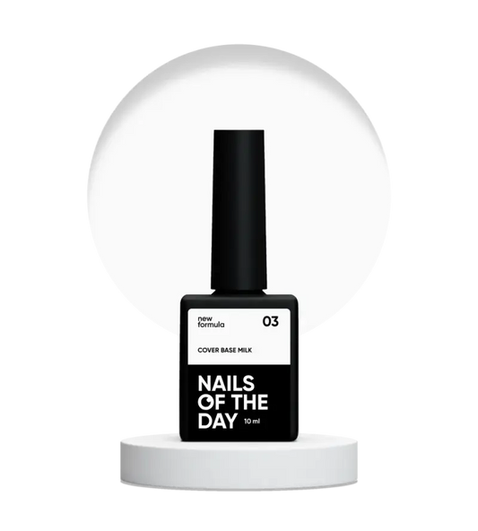 Nailsoftheday Cover base NEW Formula milk 03 — translucent milk camouflage base coating for nails, 10 ml
