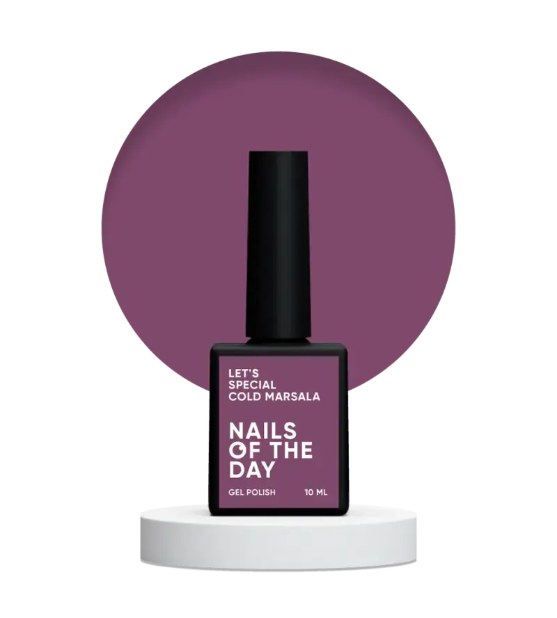 NAILSOFTHEDAY Let's special Cold Marsala — light burgundy gel polish for nails covering one layer, 10 ml