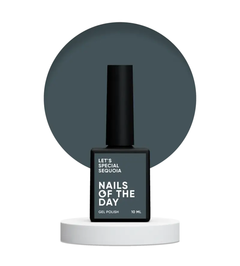 NAILSOFTHEDAY Let's special Sequoia — dark olive gel nail polish covering one layer, 10 ml