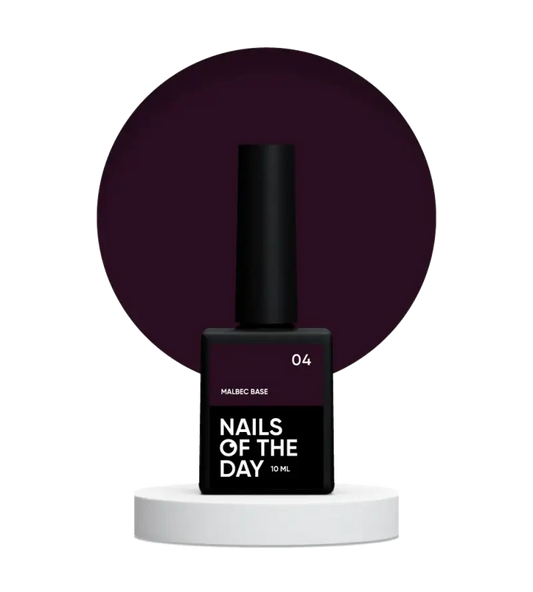 NAILSOFTHEDAY Malbec base 04 – stained purple-black base, 10 ml