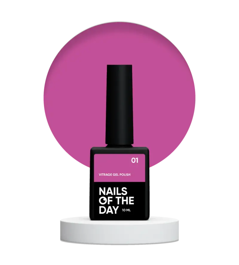 NAILSOFTHEDAY Vitrage gel polish 01 — stained pink gel nail polish, 10 ml