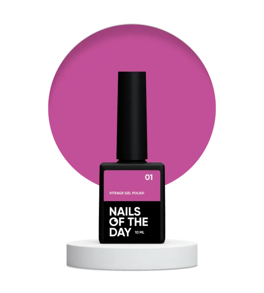 NAILSOFTHEDAY Vitrage gel polish 01 — stained pink gel nail polish, 10 ml
