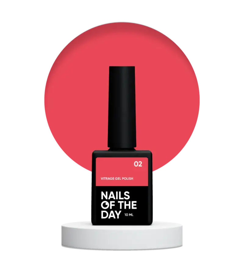 NAILSOFTHEDAY Vitrage gel polish 02 — stained red gel nail polish, 10 ml
