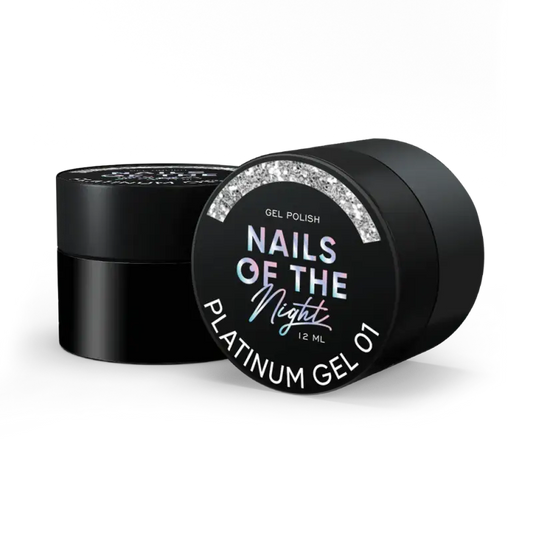 NAILSOFTHENIGHT Platinum gel - gel polish 01 — silver gel polish with a dense metallic coating for nails, , 12 ml