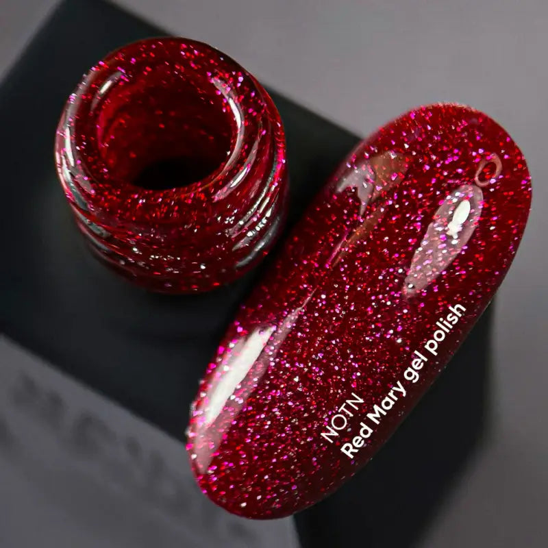 NAILSOFTHENIGHT Red Mary gel polish — червоний світловідбиваючий гель-лак для нігтів, 10 мл